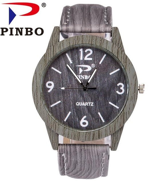 2017 New Fashion Casual Ladies watch Bamboo Wood Watch Men Wooden Grain Leather Starp Quartz Women Watches Reloj Mujer