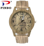 2017 New Fashion Casual Ladies watch Bamboo Wood Watch Men Wooden Grain Leather Starp Quartz Women Watches Reloj Mujer