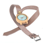 BOBO BIRD Bamboo Watches for Women New Fashion Created Reloje Mujer 2017 Colorful Long Leather Strap in Wood Box Bayan Saat