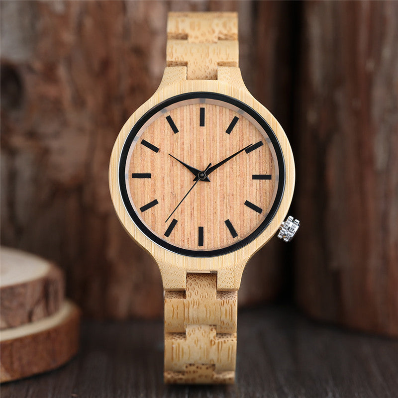 Fashion Bamboo Wood Watch Women Creative Analog Quartz Sport Wristwatch Ladies Handmade Maple Wooden Watches Relojes Mujer Gifts