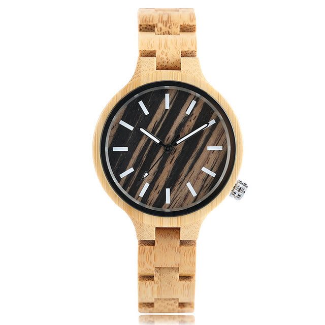Creative Women's Fashion Wood Watches Women Handmade Bamboo Wristwatch Full Wooden Strap Novel Quartz Watch Relogio Feminino HOT