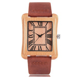 Stylish Wooden Watches for Men and Women Couple Lover's Gift Quartz Watch Fashion Nature Wood Bamboo Real Leather Band Relogio