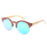 Fashion Round Bamboo Sunglasses Men Wood Sunglasses Women Brand Design Retro Mirror Sun Glasses For Women Oculos de sol feminino
