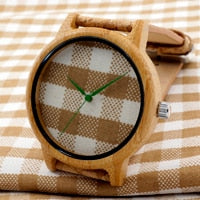 BOBO BIRD Cloth Dialplate Bamboo Wood Watch for Men Leather Strap Japan Quartz Wood Watches Women as Fashion Accessories