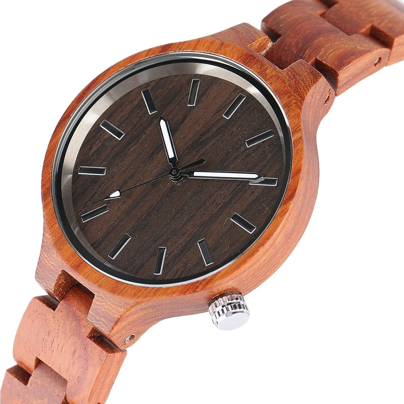 Creative Women's Fashion Wood Watches Women Handmade Bamboo Wristwatch Full Wooden Strap Novel Quartz Watch Relogio Feminino HOT