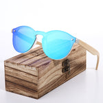 2018 BARCUR Sunglasses Cat Eye Wood Bamboo Sunglasses Women Fashion Mirror Sunglasses Men Brand Designer HD Glasses