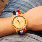 2018 New Arrival Wood Watch Mens Womens Designer Nylon band Watches Fashion Luxury Bamboo Wooden Deer Watch as gift