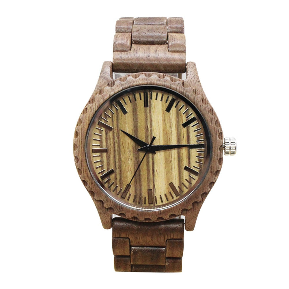 TJW Fashion Nature Wood Wrist Watch Analog Sport Bamboo Black men wooden watch leather Women Gift men wooden quartz watch TT@88