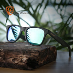 HU WOOD Bamboo Sunglasses Polarized For Unisex Rectangle Plastic Frame Fashion Sun Glasses Women Driving Fishing UV400 GR8007