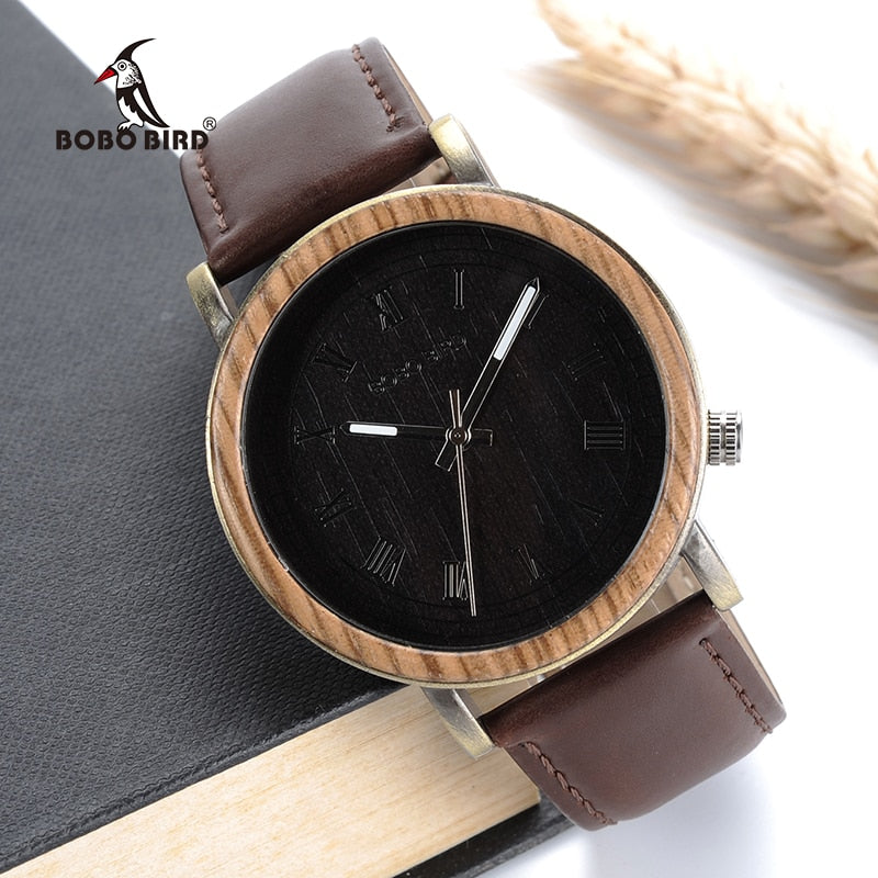 BOBO BIRD V-P01 Bamboo Wood Watches Men New Products Casul Fashion Quartz Wrist Watch horloge