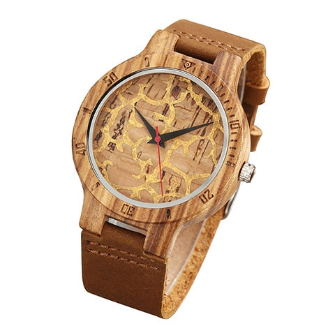 Bamboo Wood Watch Men 2018 Creative Quartz Watches Modern Wooden Wristwatch Analog Nature Fashion Leather Simple Unique Clock