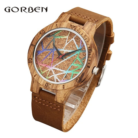 Bamboo Wood Watch Men 2018 Creative Quartz Watches Modern Wooden Wristwatch Analog Nature Fashion Leather Simple Unique Clock