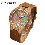 Bamboo Wood Watch Men 2018 Creative Quartz Watches Modern Wooden Wristwatch Analog Nature Fashion Leather Simple Unique Clock