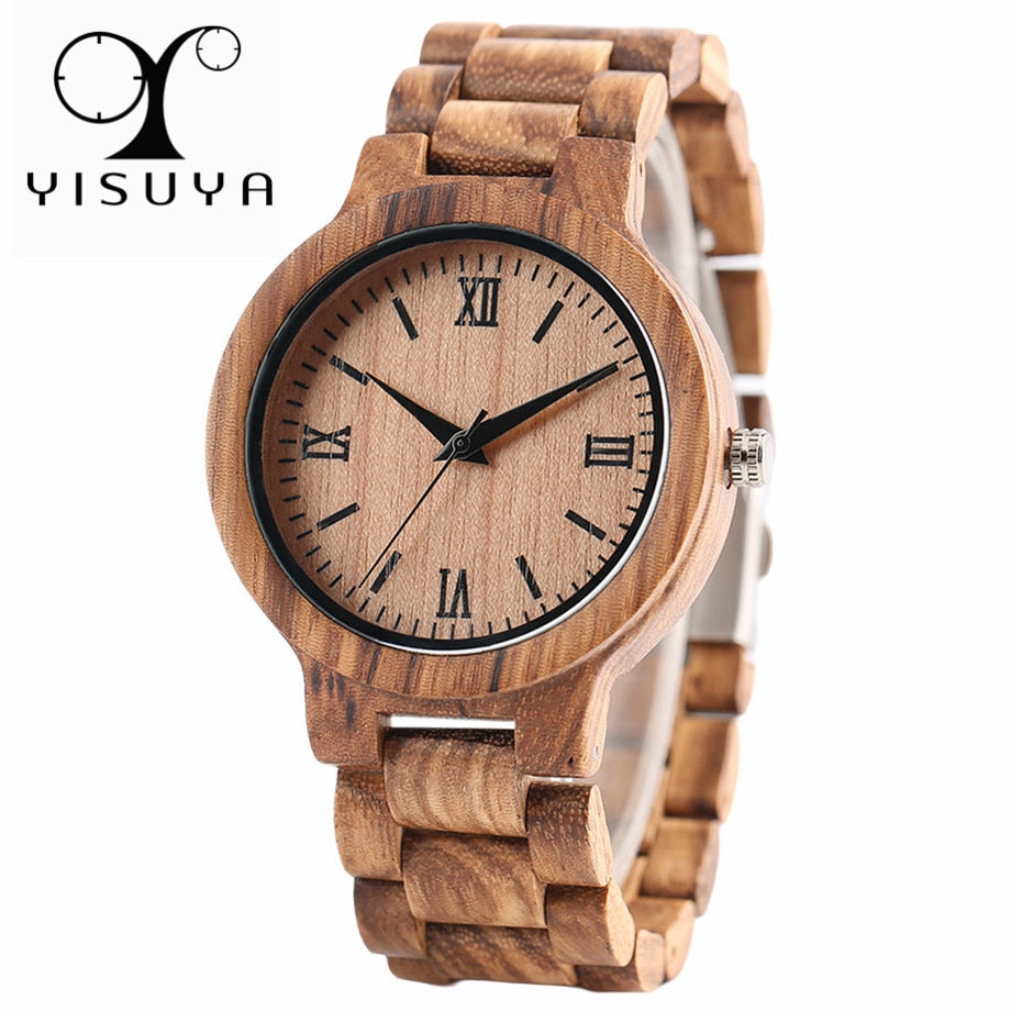 YISUYA Nature Wood Bamboo Watch Men Handmade Full Wooden Creative Women Watches 2018 New Fashion Quartz Clock Christmas Gift