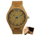 SIHAIXIN Clock Man Minimalist Wooden Watch Male With Men Fashion Casual Brown Leather Luxury Bamboo Wood Watch Quartz Cheap Gift