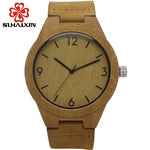 SIHAIXIN Clock Man Minimalist Wooden Watch Male With Men Fashion Casual Brown Leather Luxury Bamboo Wood Watch Quartz Cheap Gift