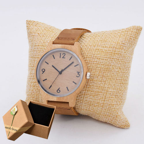 SIHAIXIN bamboo wood ladies watches brown leather quartz womens fashion watch top luxury brand clock women gift relogio feminino