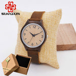 SIHAIXIN bamboo wood ladies watches brown leather quartz womens fashion watch top luxury brand clock women gift relogio feminino