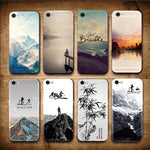 Landscape Scenery Case For Iphone 7 8 6 6S Plus Mountains Bamboo Sea Deer Cat Nature View Hard Back Case Cover For Iphone7 7plus