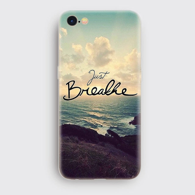 Landscape Scenery Case For Iphone 7 8 6 6S Plus Mountains Bamboo Sea Deer Cat Nature View Hard Back Case Cover For Iphone7 7plus