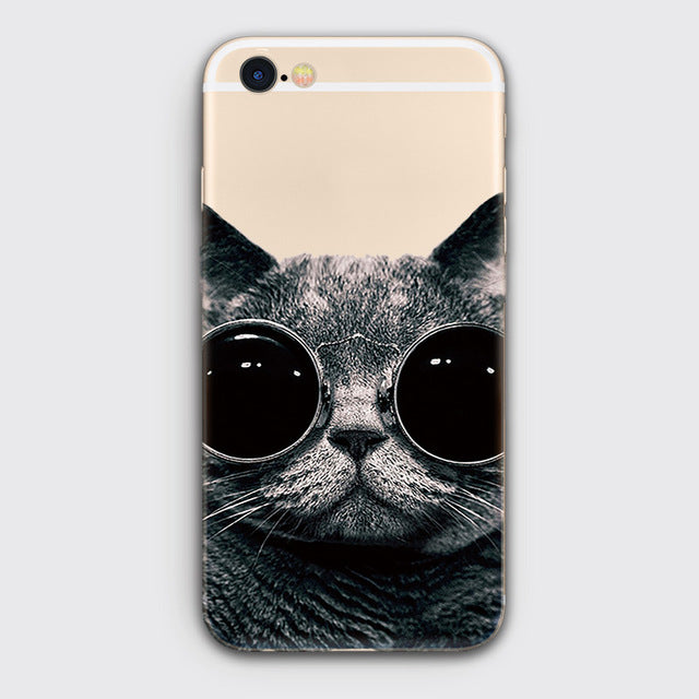 Landscape Scenery Case For Iphone 7 8 6 6S Plus Mountains Bamboo Sea Deer Cat Nature View Hard Back Case Cover For Iphone7 7plus