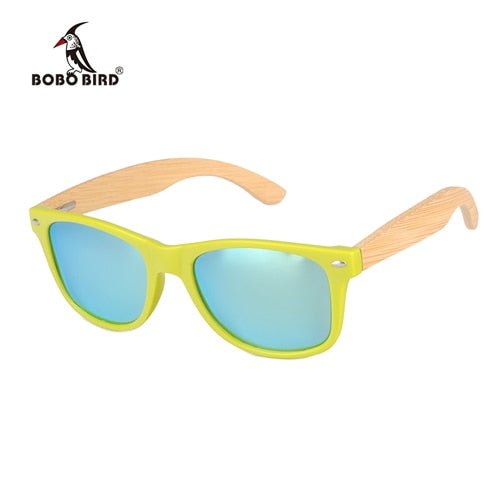 BOBO BIRD Handmade Polarized Sunglasses Women Men With Colorful Lens Transparent Plastic Frame Bamboo Legs Fashion Gifts CG008