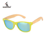 BOBO BIRD Handmade Polarized Sunglasses Women Men With Colorful Lens Transparent Plastic Frame Bamboo Legs Fashion Gifts CG008