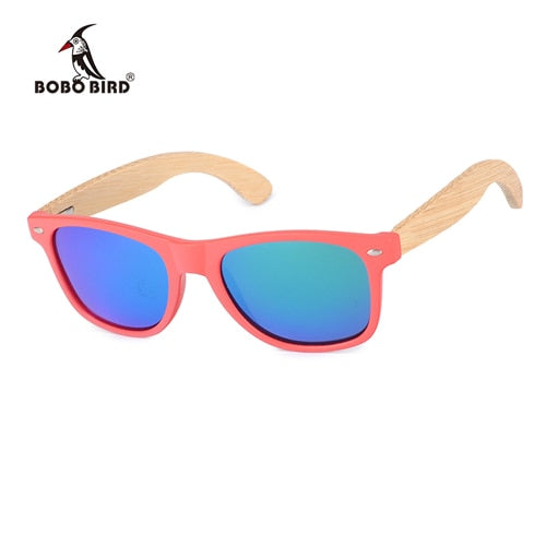 BOBO BIRD Handmade Polarized Sunglasses Women Men With Colorful Lens Transparent Plastic Frame Bamboo Legs Fashion Gifts CG008