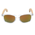 BOBO BIRD Handmade Polarized Sunglasses Women Men With Colorful Lens Transparent Plastic Frame Bamboo Legs Fashion Gifts CG008