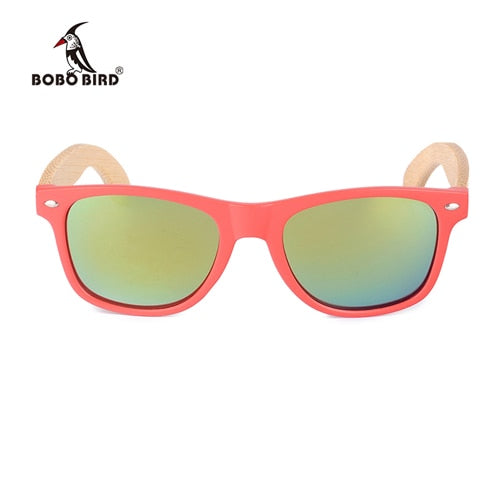 BOBO BIRD Handmade Polarized Sunglasses Women Men With Colorful Lens Transparent Plastic Frame Bamboo Legs Fashion Gifts CG008