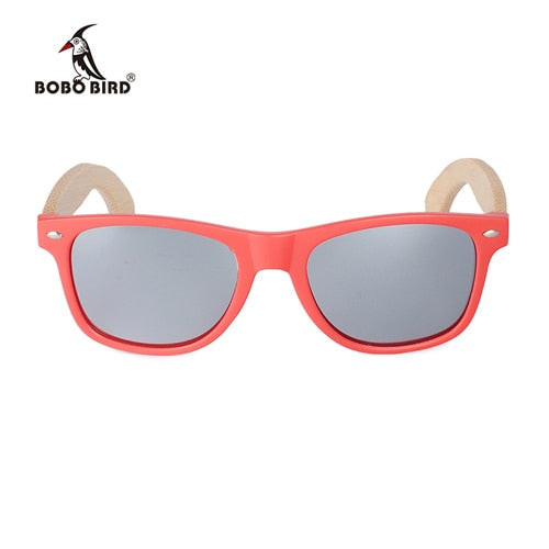 BOBO BIRD Handmade Polarized Sunglasses Women Men With Colorful Lens Transparent Plastic Frame Bamboo Legs Fashion Gifts CG008
