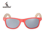 BOBO BIRD Handmade Polarized Sunglasses Women Men With Colorful Lens Transparent Plastic Frame Bamboo Legs Fashion Gifts CG008