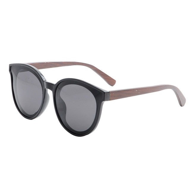 LONSY BAMBOO WOOD Brand Design Round Pink Sunglasses Women Men Fashion Sunglasses UV400 Protection Lenses Free Shipping LS5033