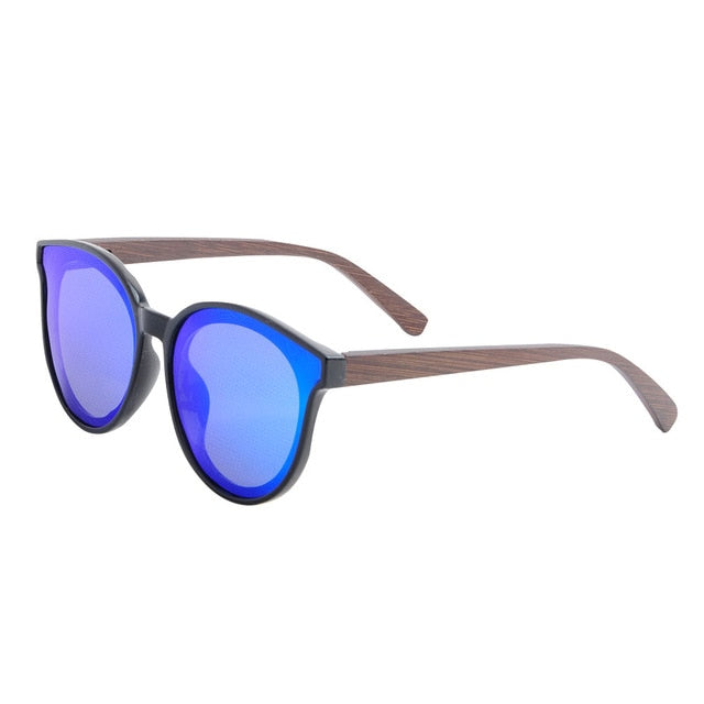 LONSY BAMBOO WOOD Brand Design Round Pink Sunglasses Women Men Fashion Sunglasses UV400 Protection Lenses Free Shipping LS5033