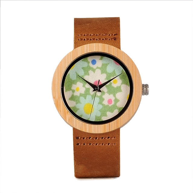 BOBO BIRD Womens Watches Luxury Fashion Bamboo Wrist Clock 6 Kinds Color Quartz Watch relogio feminino C-D18 DropShipping