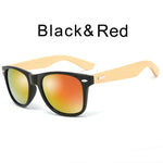 HDCRAFTER brand  bamboo sunglasses men fashion square sunglasses women wooden frame mirrored sun glasses for men UV400 mulit