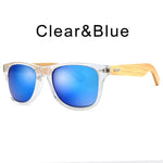 HDCRAFTER brand  bamboo sunglasses men fashion square sunglasses women wooden frame mirrored sun glasses for men UV400 mulit