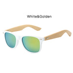 HDCRAFTER brand  bamboo sunglasses men fashion square sunglasses women wooden frame mirrored sun glasses for men UV400 mulit