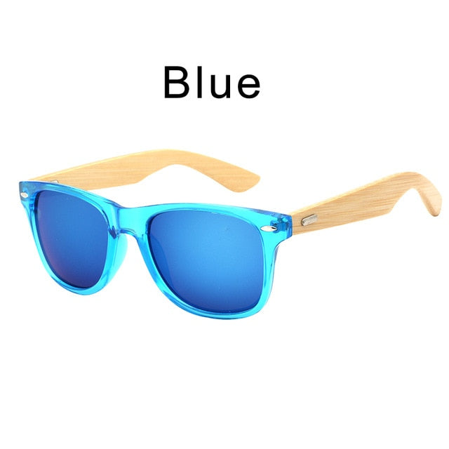 HDCRAFTER brand  bamboo sunglasses men fashion square sunglasses women wooden frame mirrored sun glasses for men UV400 mulit