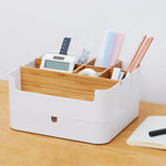 Original Xiaomi Mijia Bamboo Fibre Detachable Organiser Box Sub-grid Design Cosmetic Storage Box Portable Case for Bathroom
