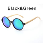 Round Wooden women Sunglasses men vintage bamboo ladies Sunglasses for female mirrored sung glasses eyewear fashion UV400