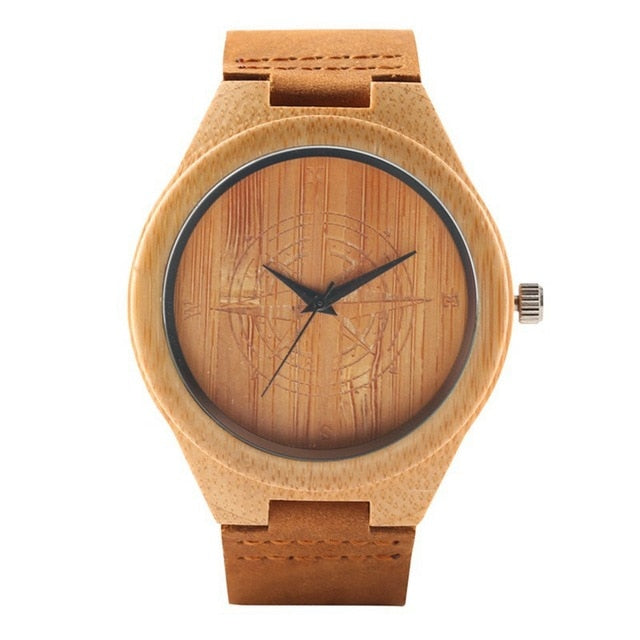 Retro Wooden Watches Quartz Watch Men Original Bamboo Clock Male Fashion Soft Genuine Leather Reloj de madera Top Luxury Gifts