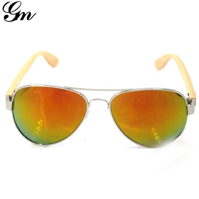G M Newest Bamboo Sunglasses Men Wooden Sun glasses Women Fashion Designer  Mirror Original Wood Glasses Oculos de sol