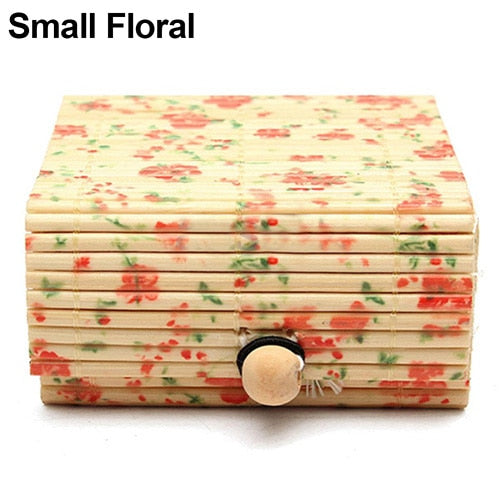 Ring Necklace Earrings Bamboo Wooden Case Jewelry Storage Boxes Holder Gift