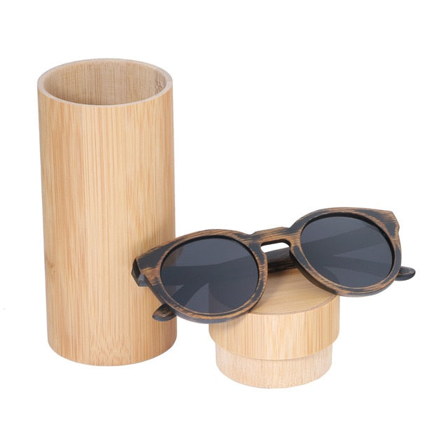 BerWer round Frame Bamboo Sunglass 2018 Fashion Wooden Sunglasses Men Women Sun Glasses