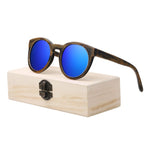 BerWer round Frame Bamboo Sunglass 2018 Fashion Wooden Sunglasses Men Women Sun Glasses