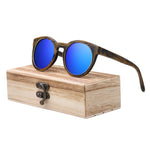 BerWer round Frame Bamboo Sunglass 2018 Fashion Wooden Sunglasses Men Women Sun Glasses
