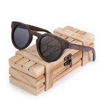 BOBO BIRD Women Sunglasses Men Sun Glasses Black Cat Eye Wood UV Polarized Coating Bamboo Wooden Fashionable Eyewear in Box