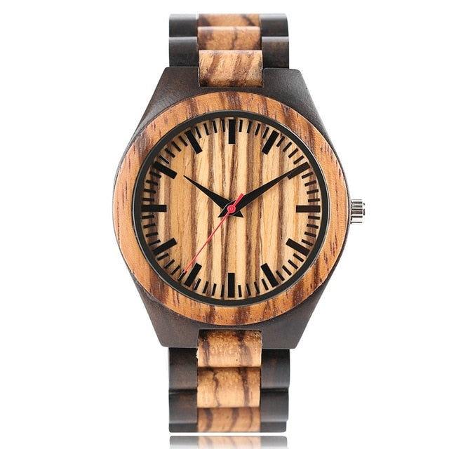 Wooden Watches 2018 Men Stripe Dapple Pattern Bamboo Strap Quartz Watch Nature Wood Creative Sport Fashion Clock for Male Gifts