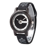 BOBO BIRD Women Watches Bamboo Wood Watch Soft Color Silicone Strap Fashion Sport Wristwatch in Gift Boxes K-R11